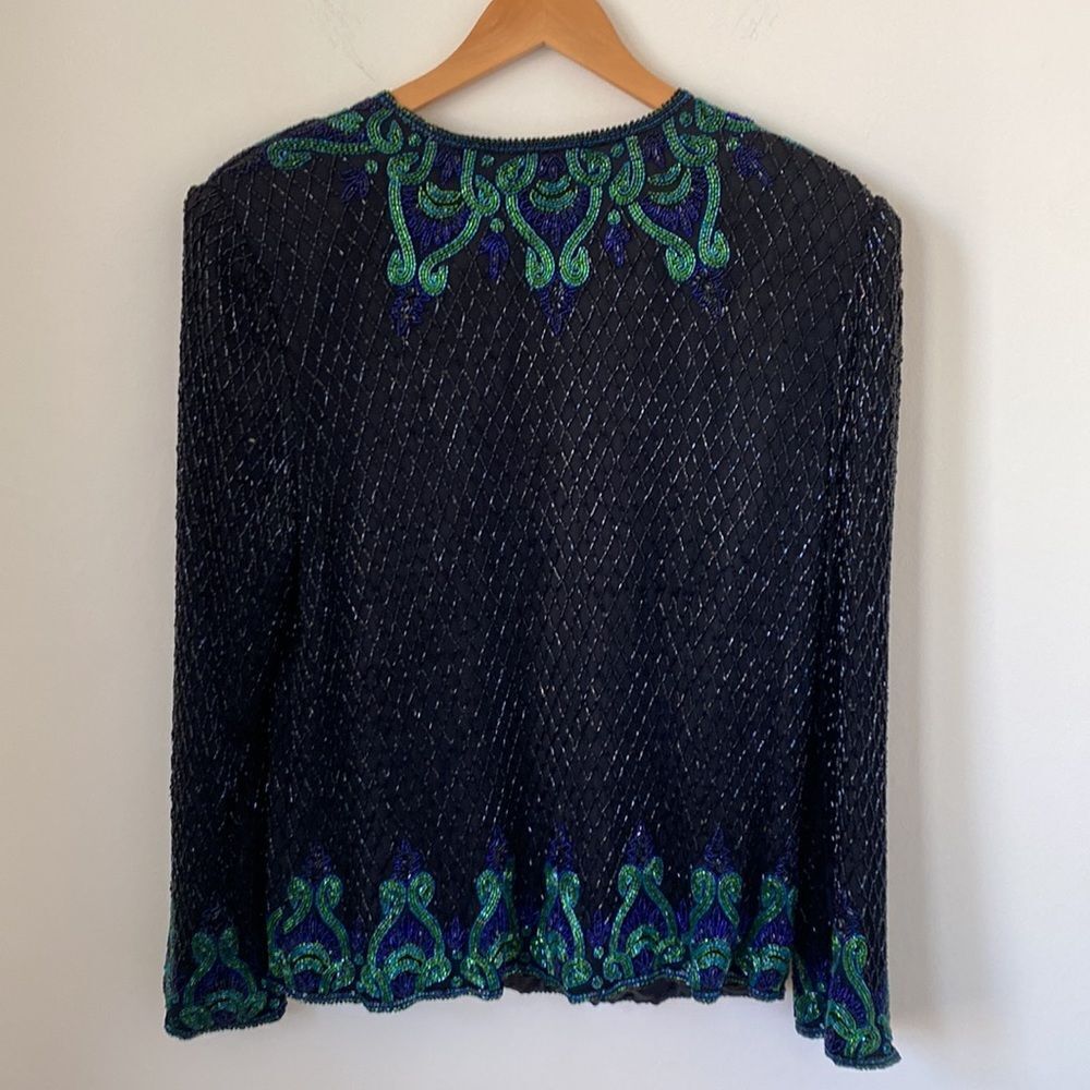 Vintage Silk Beaded Open Top - Picture 5 of 17